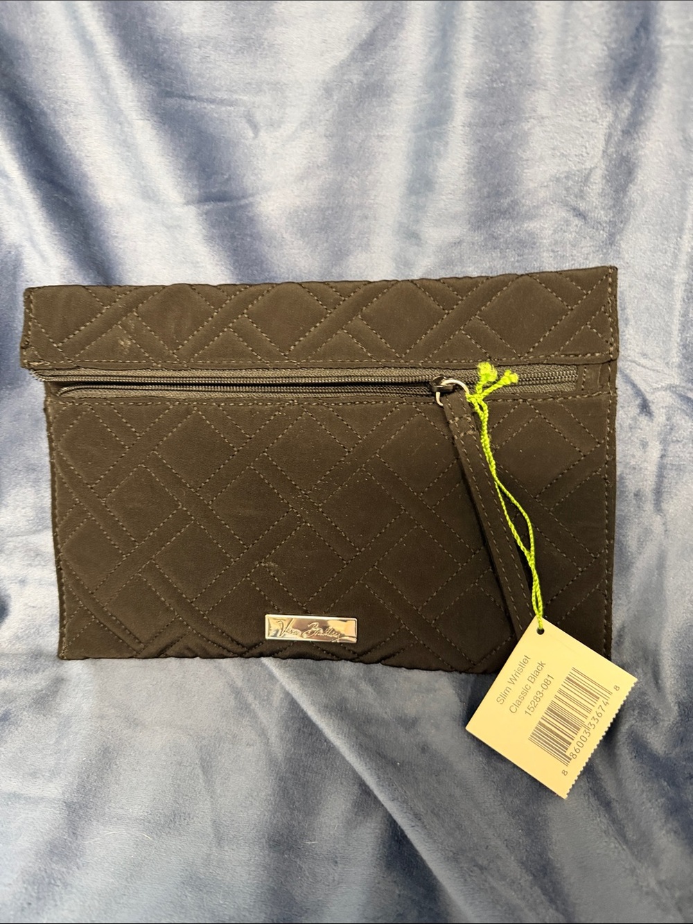 Vera Bradley Black Quilted Fold-Over Toiletry Pouch